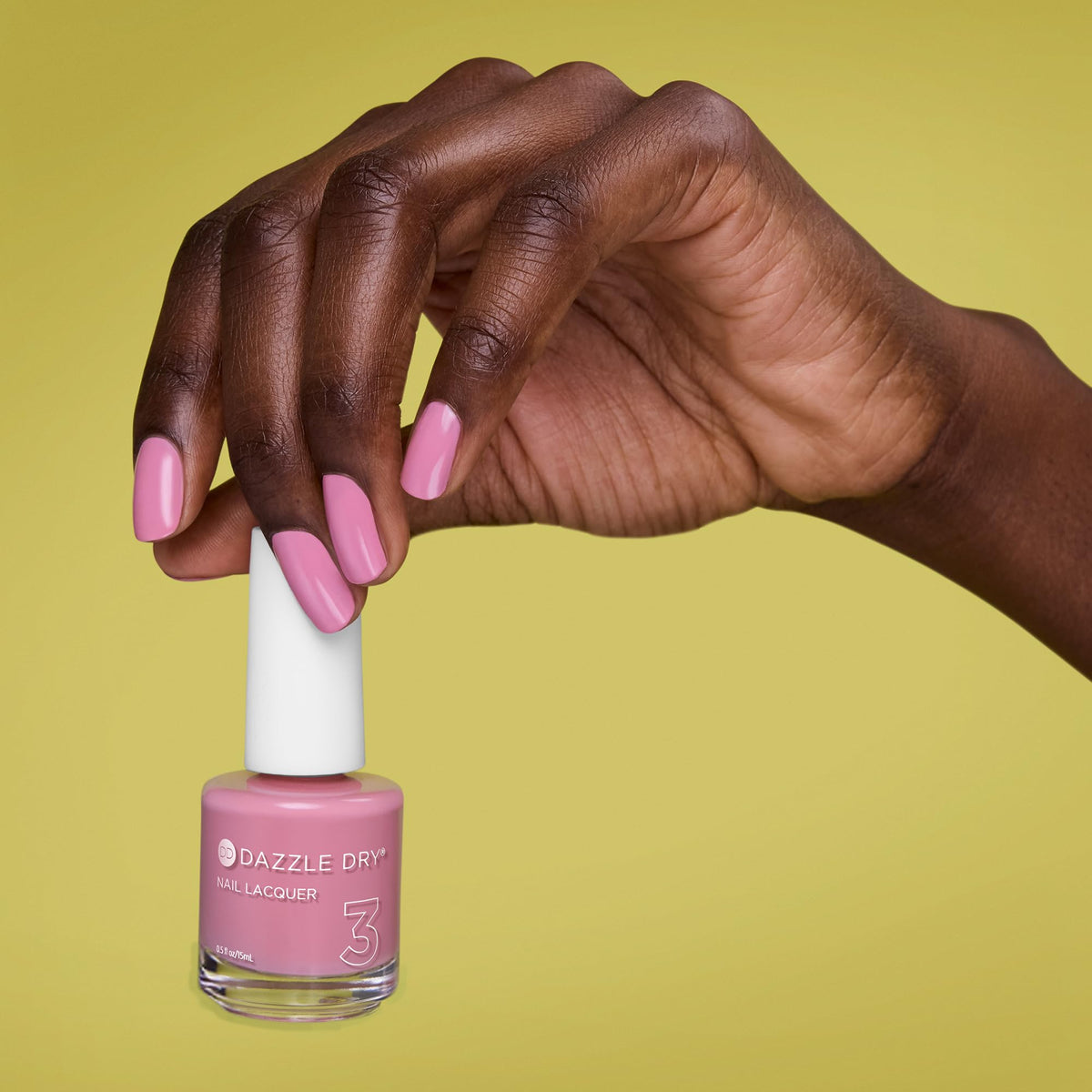 Dazzle Dry painted fingernails wearing Picking Peonies illustrating wearable romantic pink and polished look