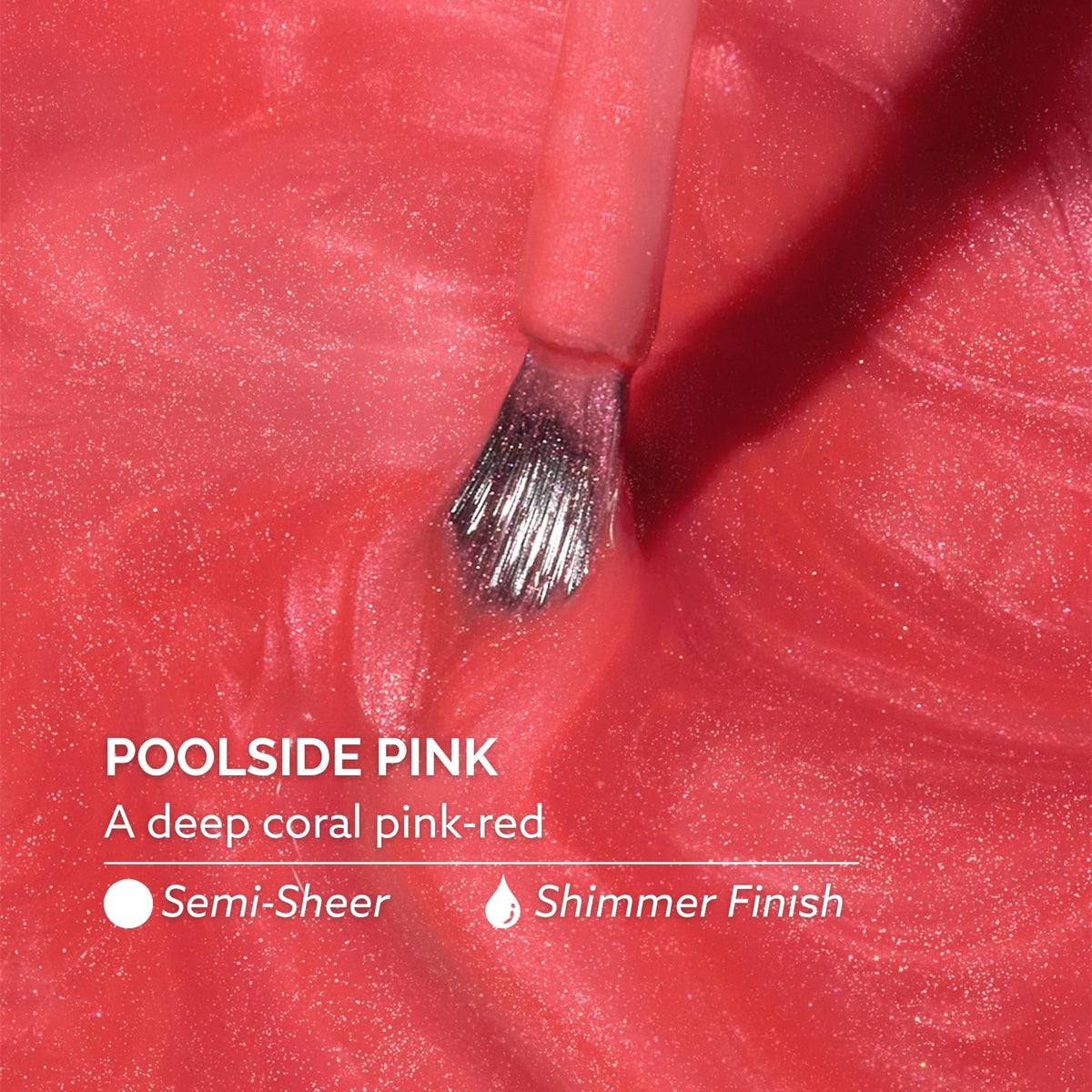 Dazzle Dry swatch on fingertips illustrating Poolside Pink wearable color benefit
