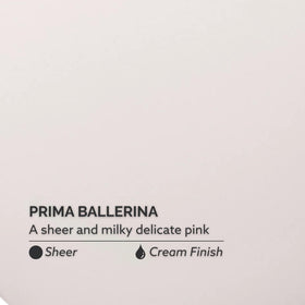 Dazzle Dry swatch on fingers displaying Prima Ballerina gentle pink for natural look benefit