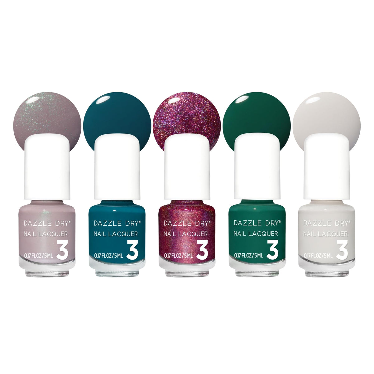 Dazzle Dry mini flight front packaging showing five mini bottles for travel-ready color