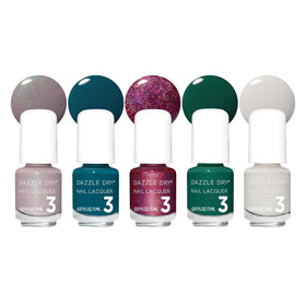 Dazzle Dry mini flight front packaging showing five mini bottles for travel-ready color
