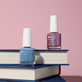 Dazzle Dry lacquer on manicured nails in studio demonstrating salon-quality finish benefit
