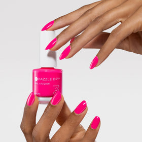 Dazzle Dry lacquer brush stroke close-up showing smooth cream texture benefit