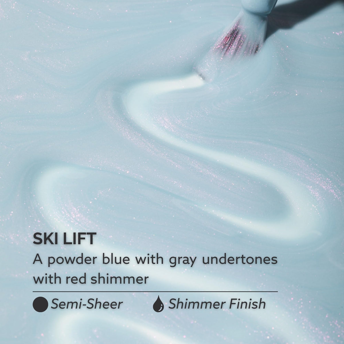 Dazzle Dry on hand nail swatch showing wearable powder-blue finish