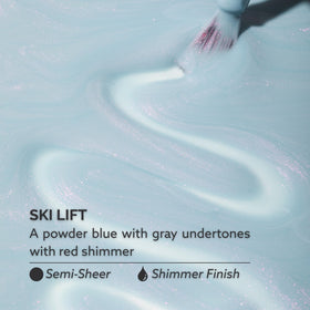 Dazzle Dry on hand nail swatch showing wearable powder-blue finish