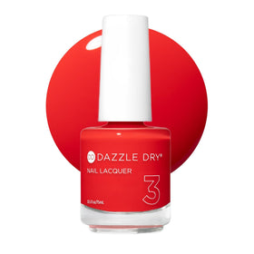 Dazzle Dry front packaging showing Spark coral-red lacquer, bold color payoff