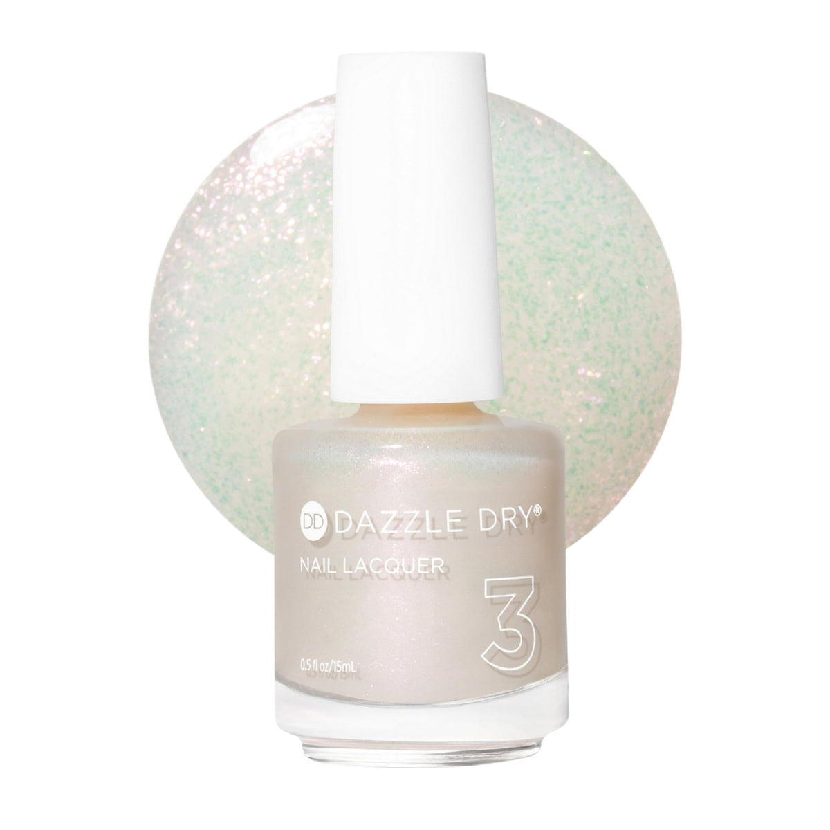 Dazzle Dry front bottle view showing Spiritual Diva shimmer and label benefits