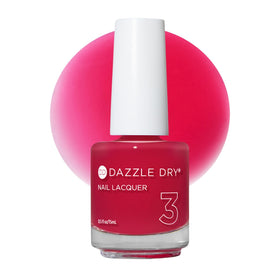 Dazzle Dry front bottle showing sheer reddish-pink lacquer and brand