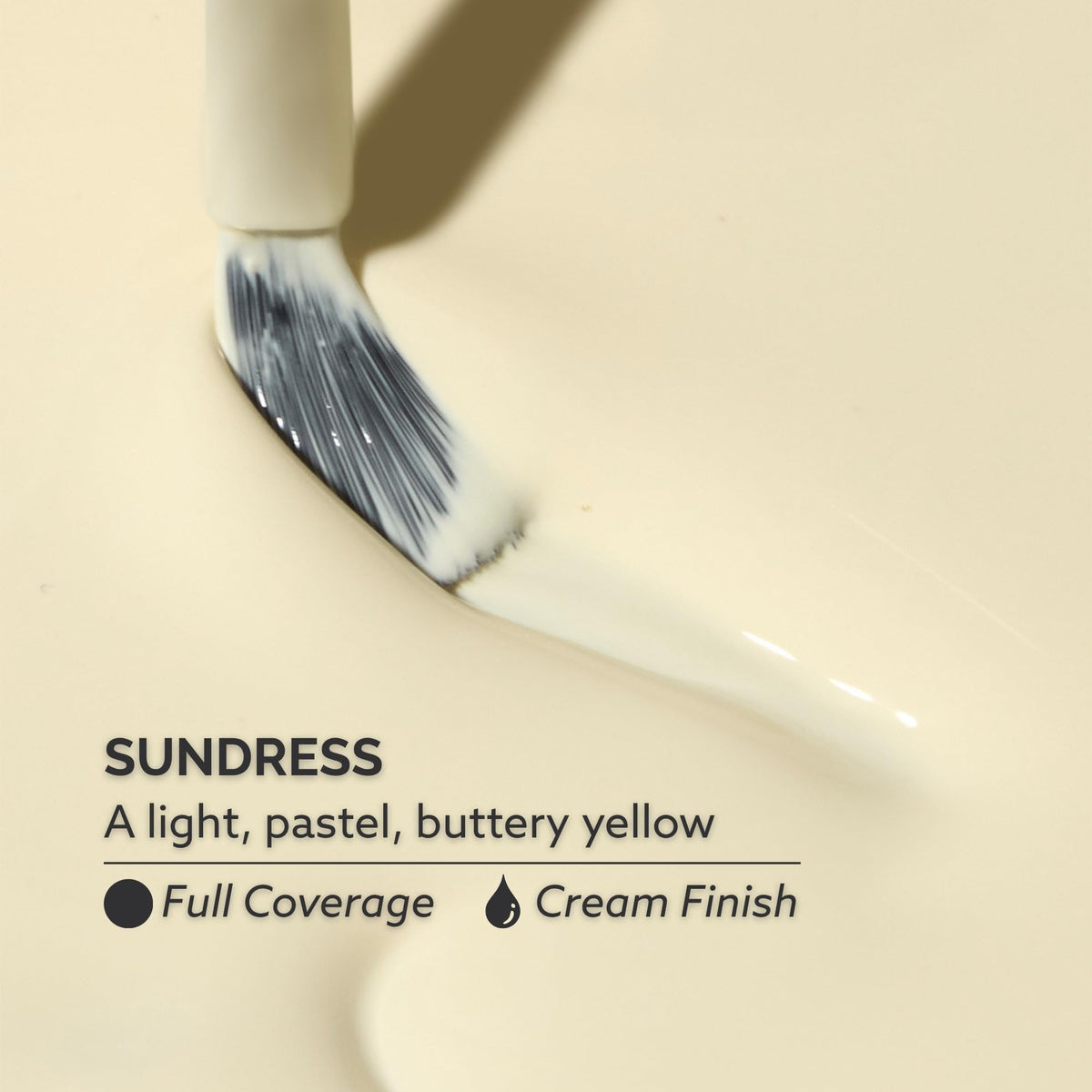 Dazzle Dry swatch on fingernails showing Sundress even coverage benefit