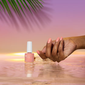 Dazzle Dry single coat sheen showing delicate shimmer and subtle glow benefit