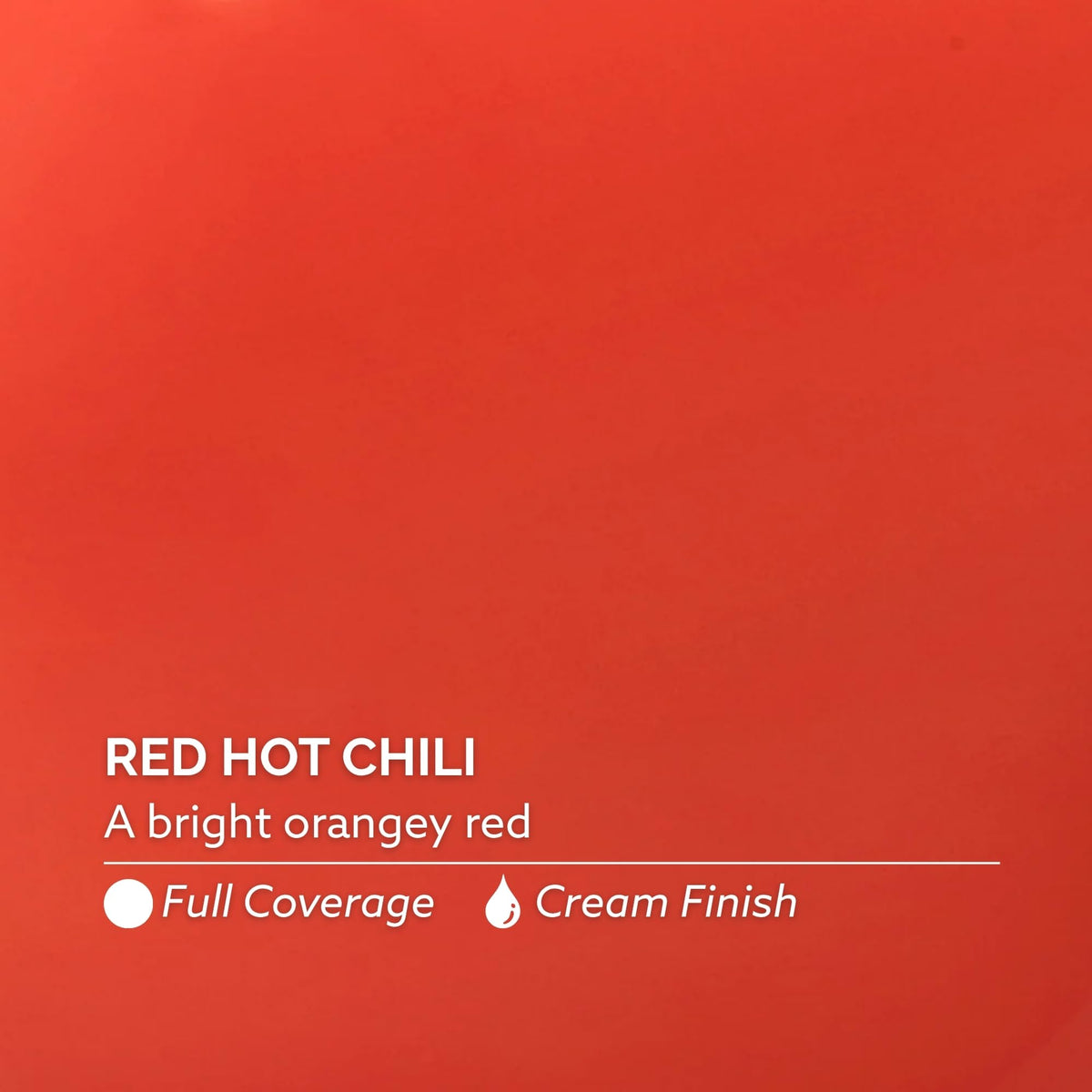Dazzle Dry color swatch fan showing Red Hot Chili pigmentation and true-to-shade benefit
