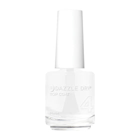 Dazzle Dry top coat front bottle showing label and compact size for ease of use