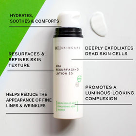DCL lotion texture on hand illustrating lightweight consistency and easy absorption