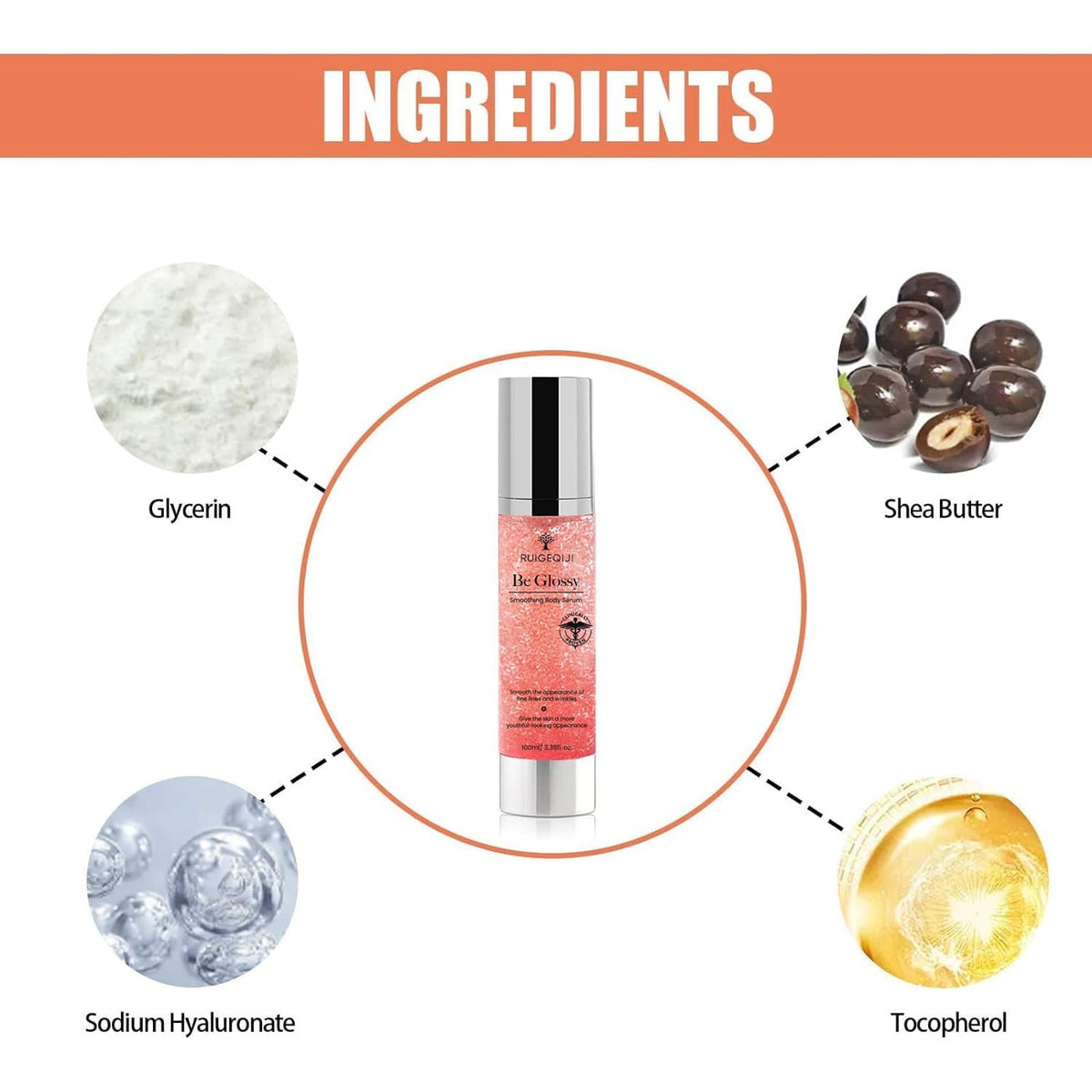 Dcsily Be Glossy applied on arm illustrating smooth finish and quick absorption benefit