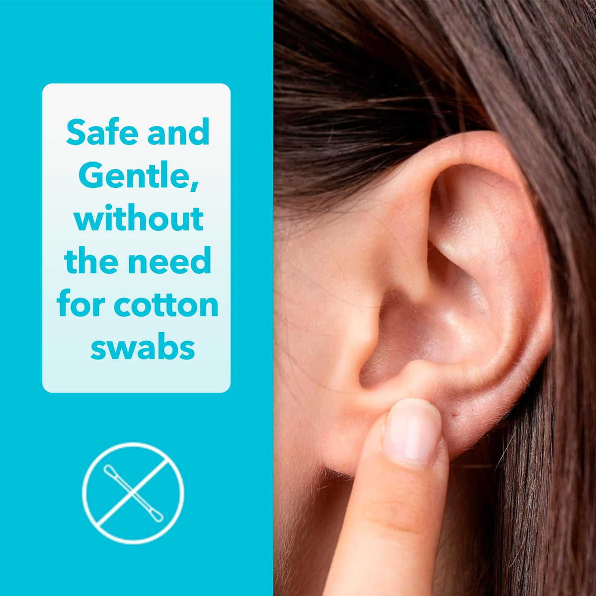 De La Cruz in-use application demo showing careful drops for safe ear care benefit