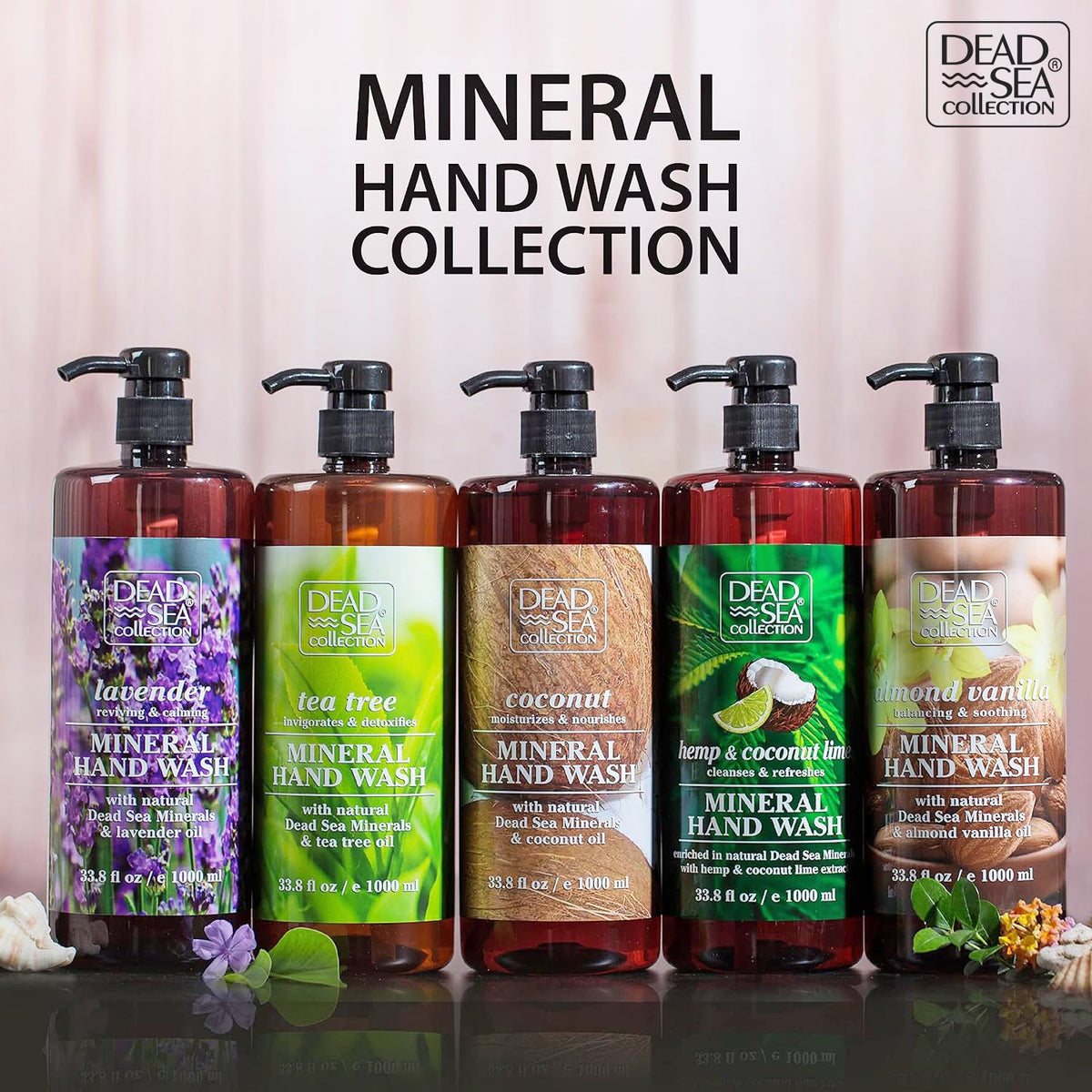 Dead Sea Collection bottle in kitchen setting conveying pleasant almond-vanilla aroma