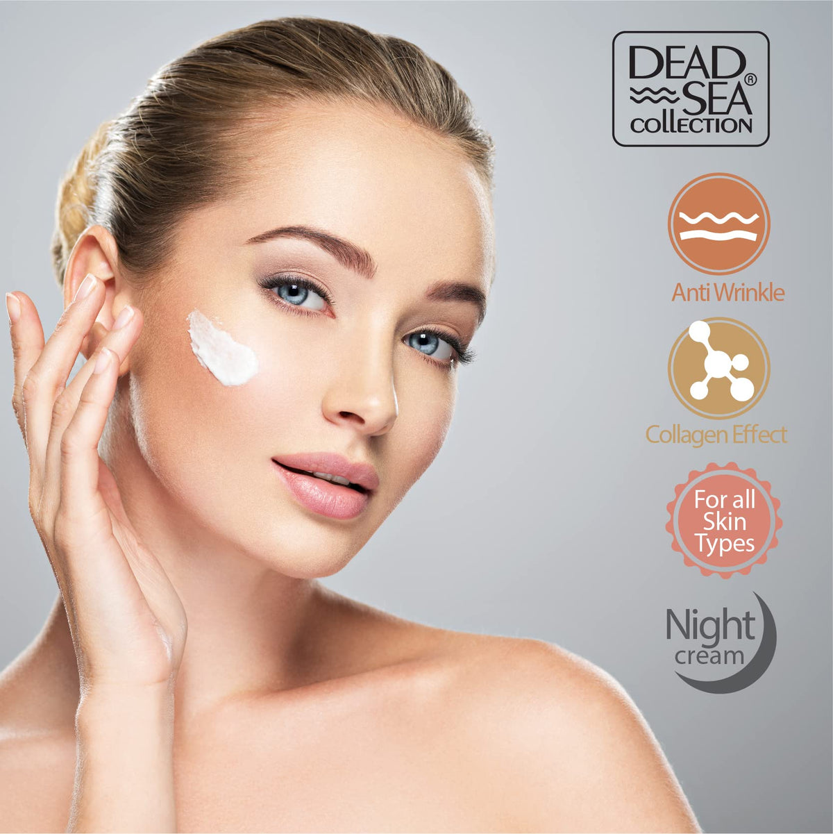 Dead Sea Collection cream on hand demonstrating easy application benefit