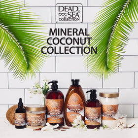 Dead Sea Collection bottles styled on bathroom shelf for everyday routine