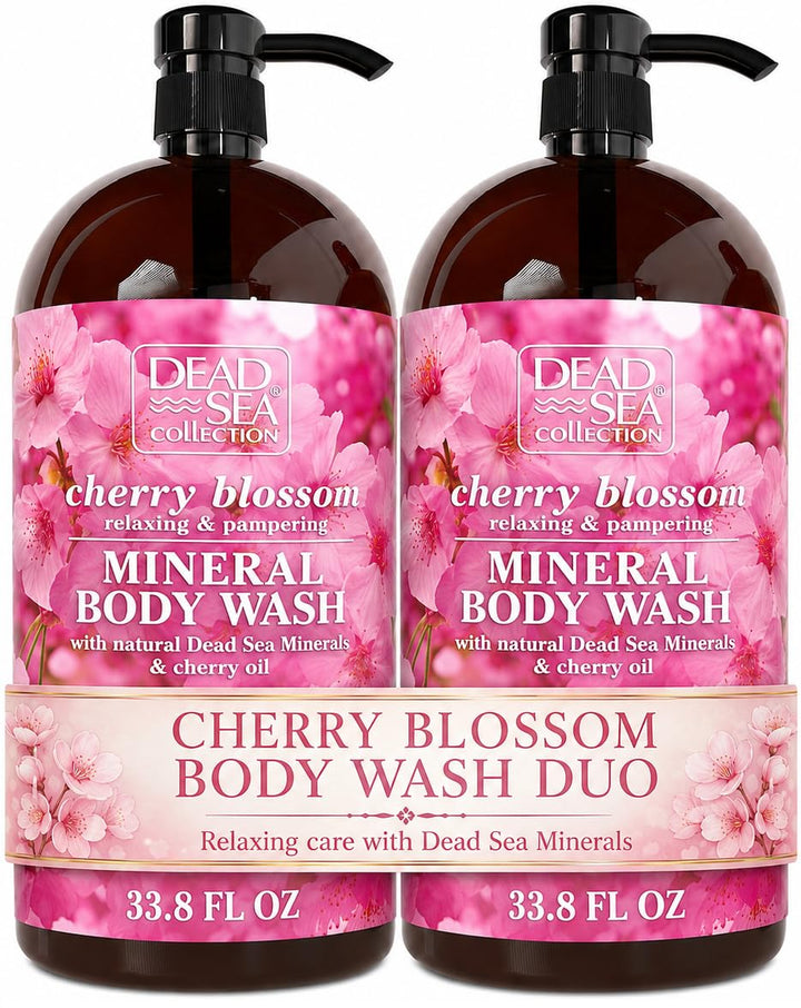 Dead Sea Collection front packaging showing two bottles and label benefits