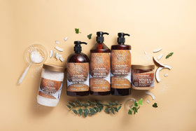 Dead Sea Collection coconut oil and minerals visually highlighting moisturizing benefits