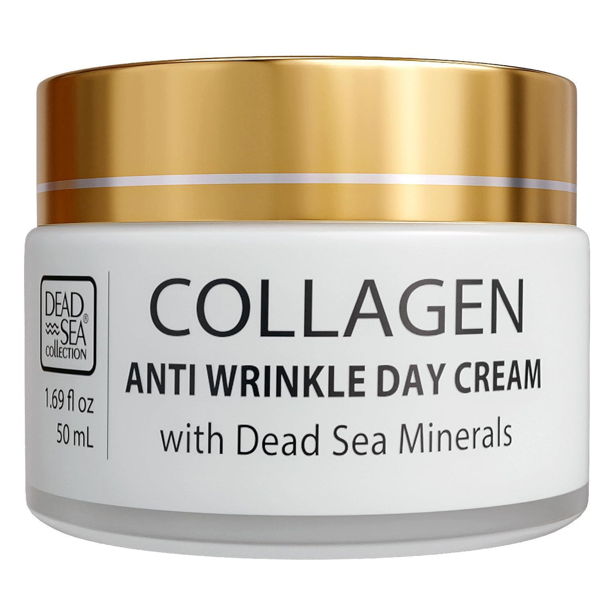 Dead Sea Collection front jar showing packaging and brand benefit