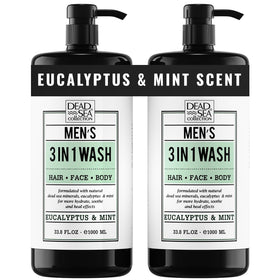 Dead Sea Collection front packaging showing dual 33.8 fl oz bottles and fresh benefit