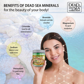 Dead Sea Collection scrub in hand being applied with gentle massage for soft skin