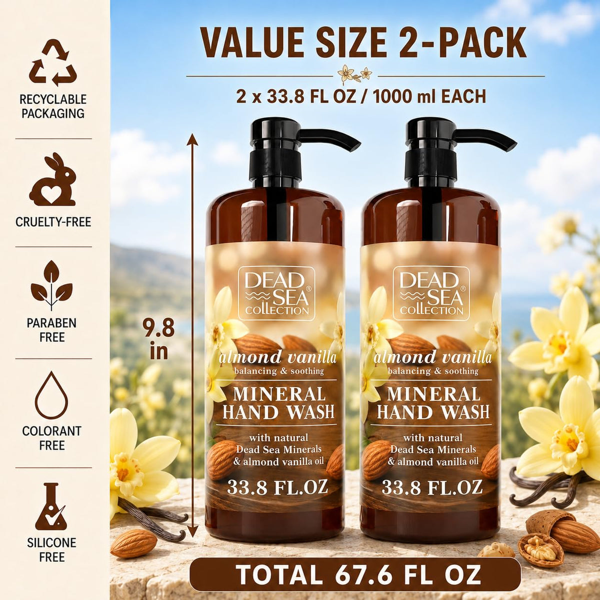 Dead Sea Collection hand soap foam texture highlighting gentle moisturizing lather