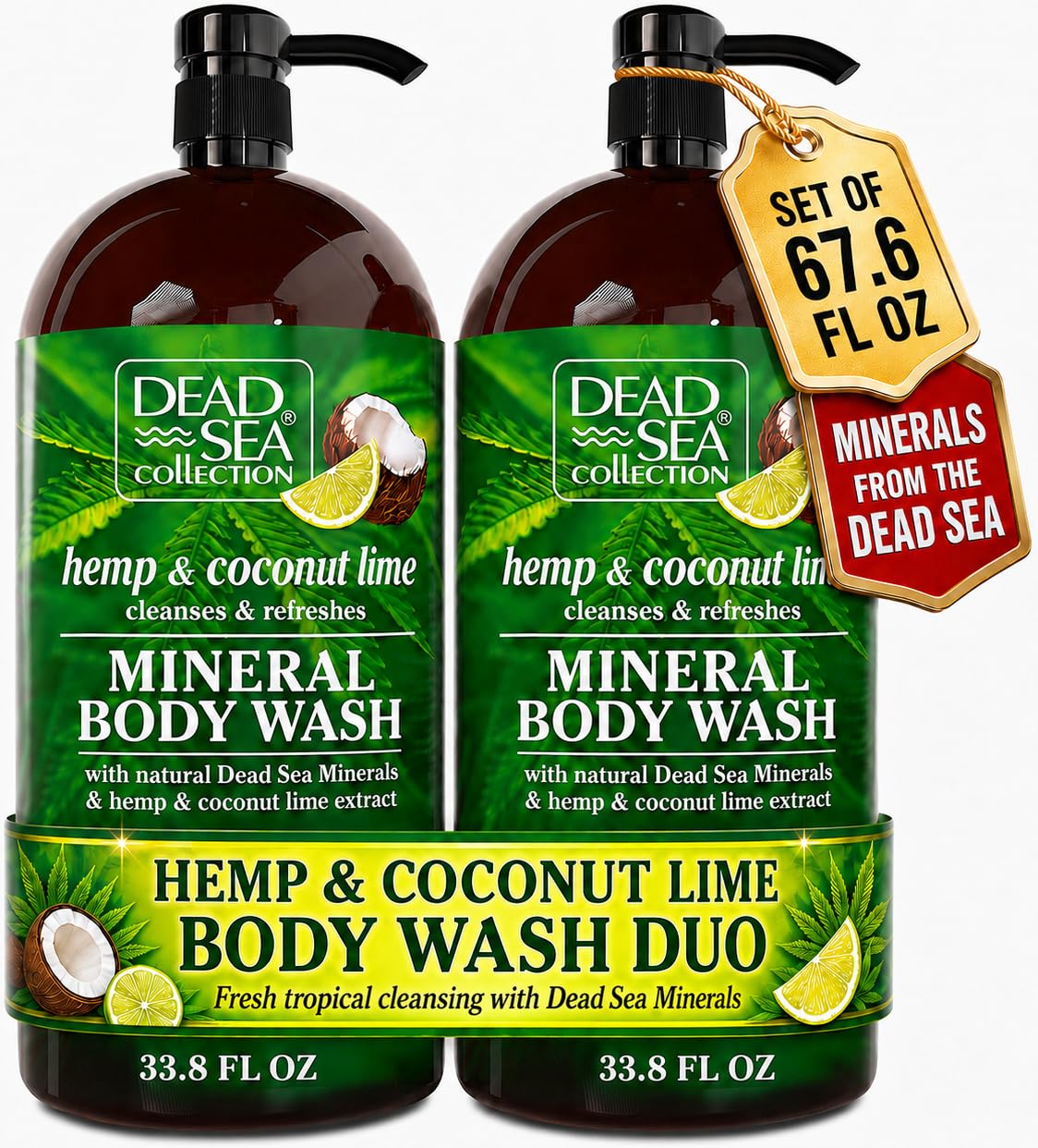 Dead Sea Collection front packaging showing two bottles and value pack benefit