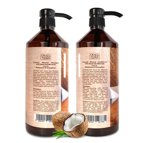 Dead Sea Collection shampoo and conditioner being used in the shower