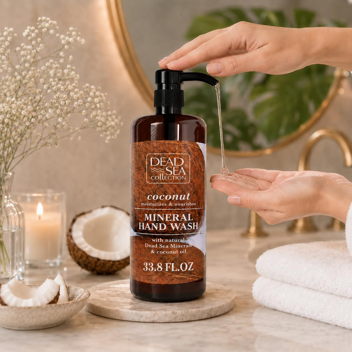 Dead Sea Collection label showing Dead Sea minerals and pure ingredients benefit