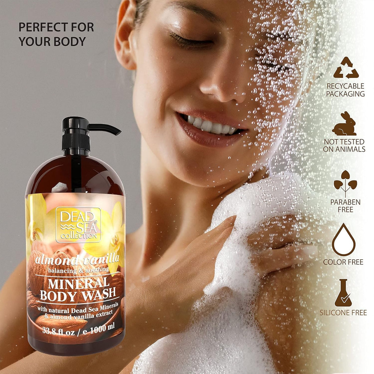 Dead Sea Collection label close-up highlighting Dead Sea minerals and ingredient benefits