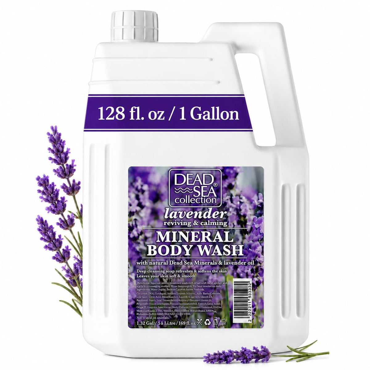 Dead Sea Collection front bottle view showing large 128 fl oz size and clean design benefit