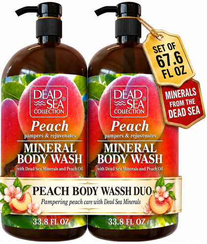 Dead Sea Collection front packaging showing two bottles and benefits