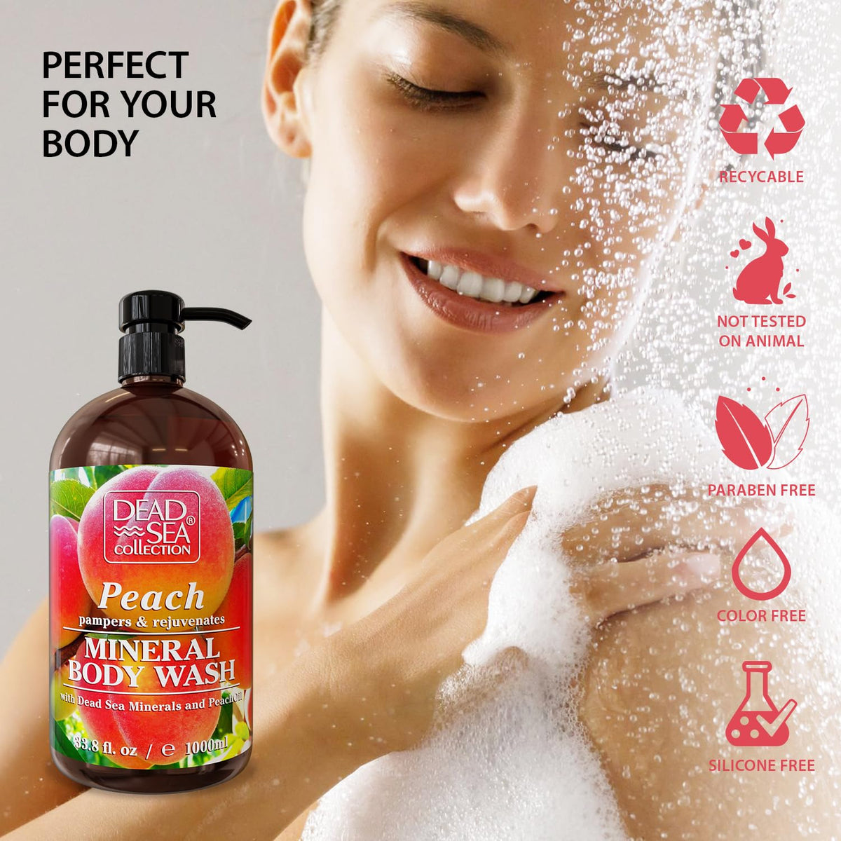 Dead Sea Collection label close-up revealing minerals and ingredient benefits