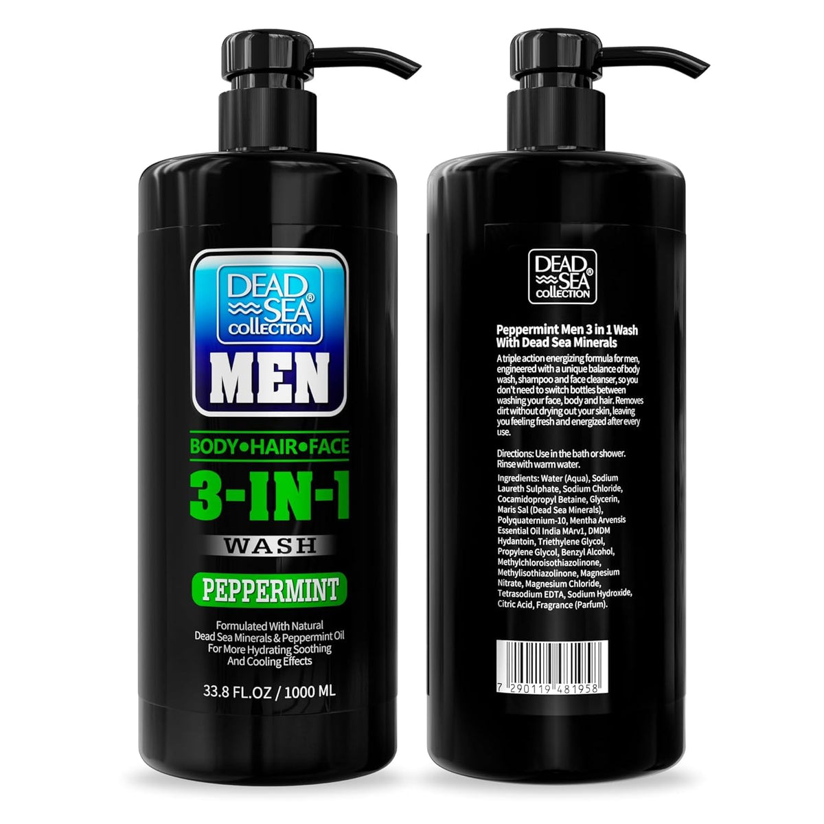 Bathroom shelf with Dead Sea Collection bottles showing tidy, efficient grooming setup
