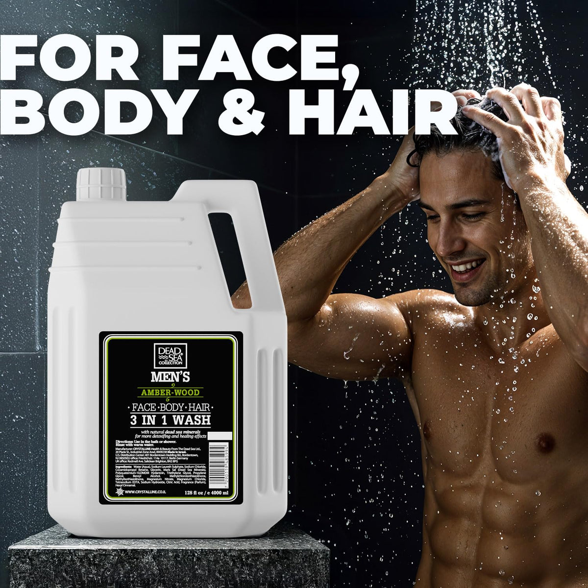 Dead Sea Collection pouring into dispenser indicating easy refill and large capacity