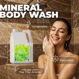 Dead Sea Collection pouring refill into dispenser to reduce waste