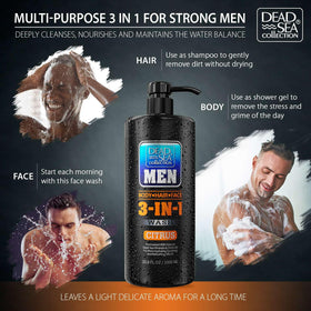 Dead Sea Collection pump dispensing gel into palm, easy one-handed shower benefit