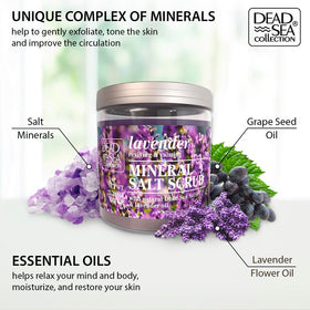 Dead Sea Collection close-up of salt texture highlighting mineral exfoliation benefit