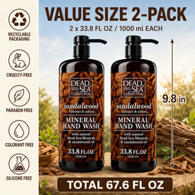 Dead Sea Collection back label close-up listing minerals and ingredient transparency benefit