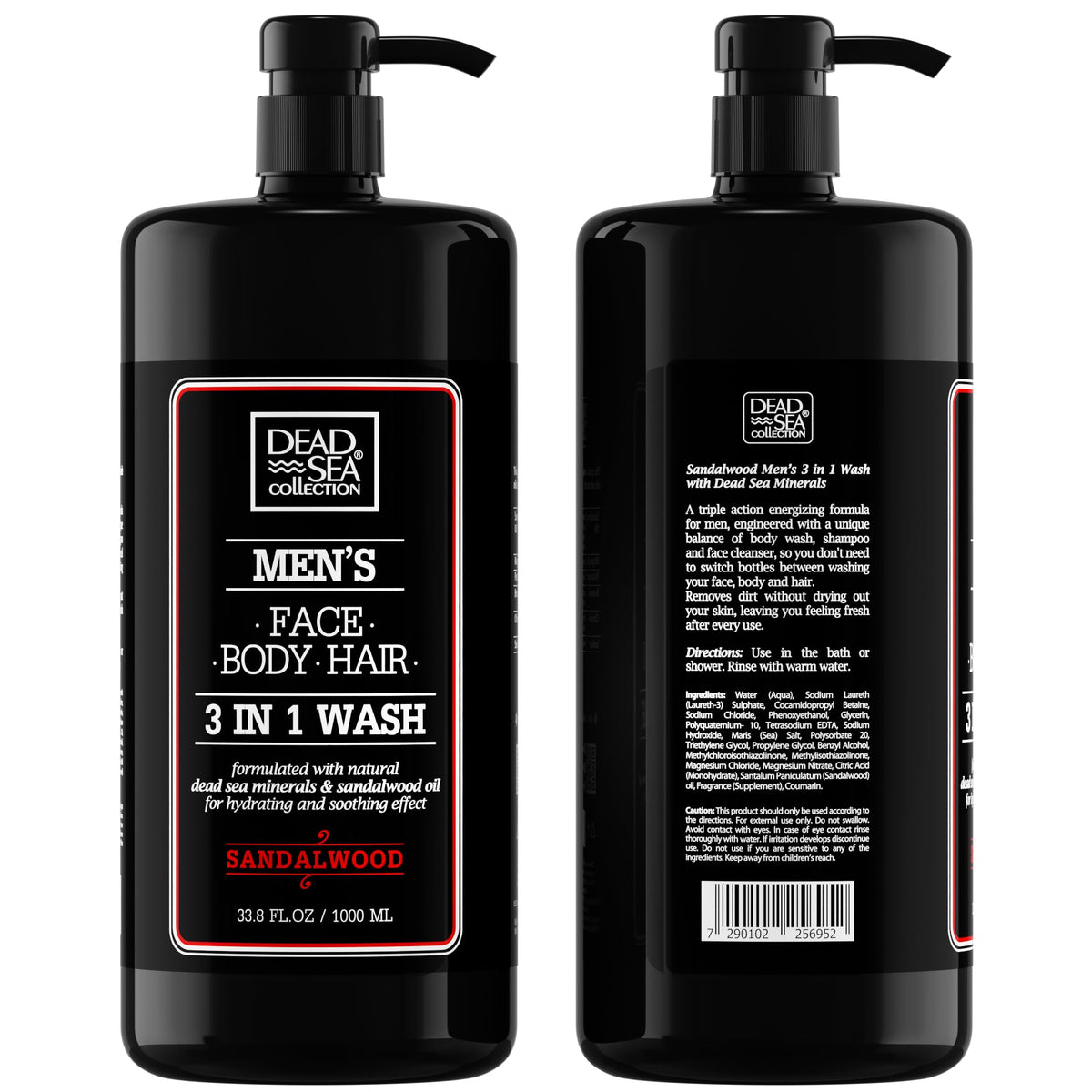 Dead Sea Collection two bottles styled in bathroom emphasizing long-term value
