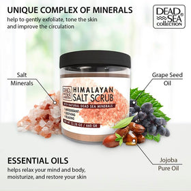 Dead Sea Collection close-up of salt-and-oil texture for effective exfoliation