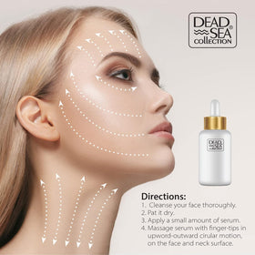 Dead Sea Collection serum being applied to skin to improve hydration