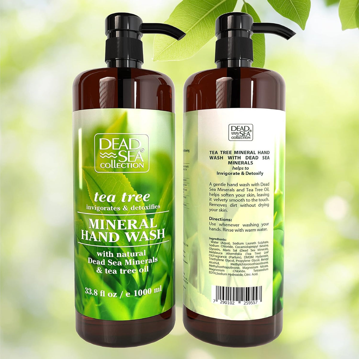 Dead Sea Collection bottle on bathroom counter portraying premium look and guest-ready scent