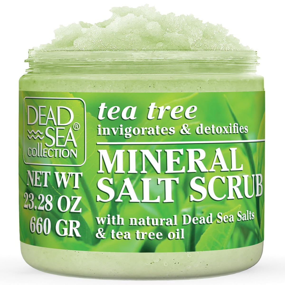 Dead Sea Collection front jar view showing packaging and product benefit