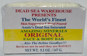 Dead Sea Warehouse front packaging showing two 5.2 oz bars and product clarity benefit
