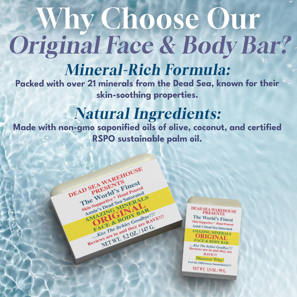 Dead Sea Warehouse bar lathering in hand demonstrating creamy foam and moisturizing feel