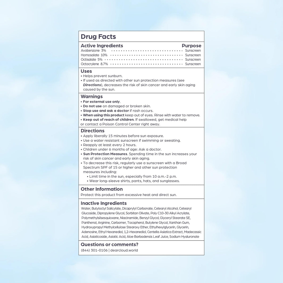 dearcloud in outdoor setting illustrating strong SPF protection for daytime