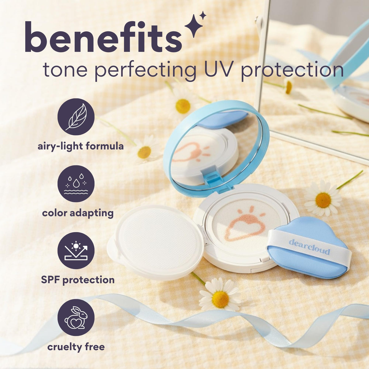 dearcloud texture closeup highlighting color-adapting pigment and smooth finish